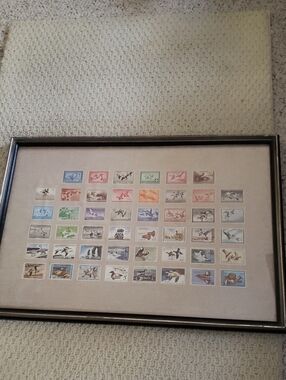 Framed Vintage Duck Stamp Collection Print- Multicolor